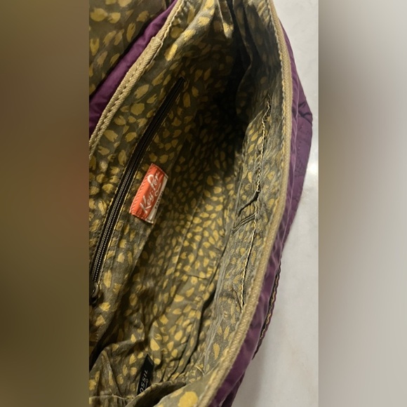 FOSSIL KEY-PER NYLON QUILTED MESSENGER BAG PURPLE WITH MATCHING POUCH - Picture 7 of 15